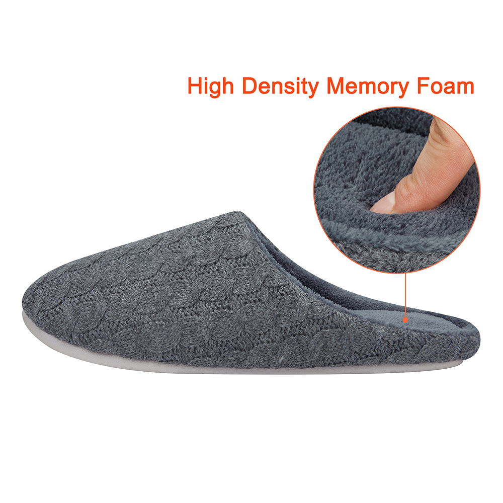 Men Women Slip on Fuzzy Slippers Memory Foam House Outdoor Indoor Warm Plush New - Picture 25 of 27