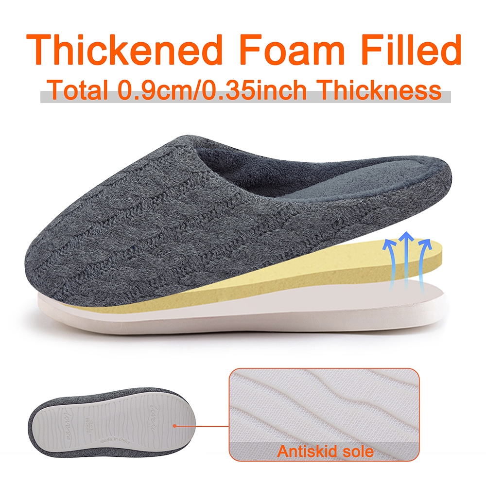 Men Women Slip on Fuzzy Slippers Memory Foam House Outdoor Indoor Warm Plush New - Picture 27 of 27