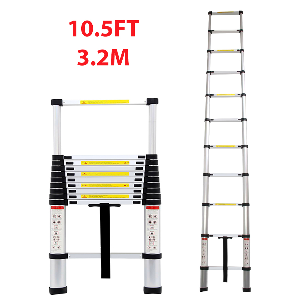 Details about   8.5/10.5/12.5/16.5 FT Telescoping Ladder Telescopic Extension Extendable Step 