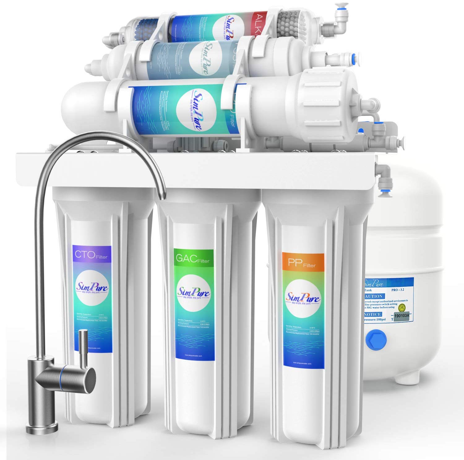 Alkaline Mineral pH+ 100GPD 6-Stage Reverse Osmosis Drinking Water