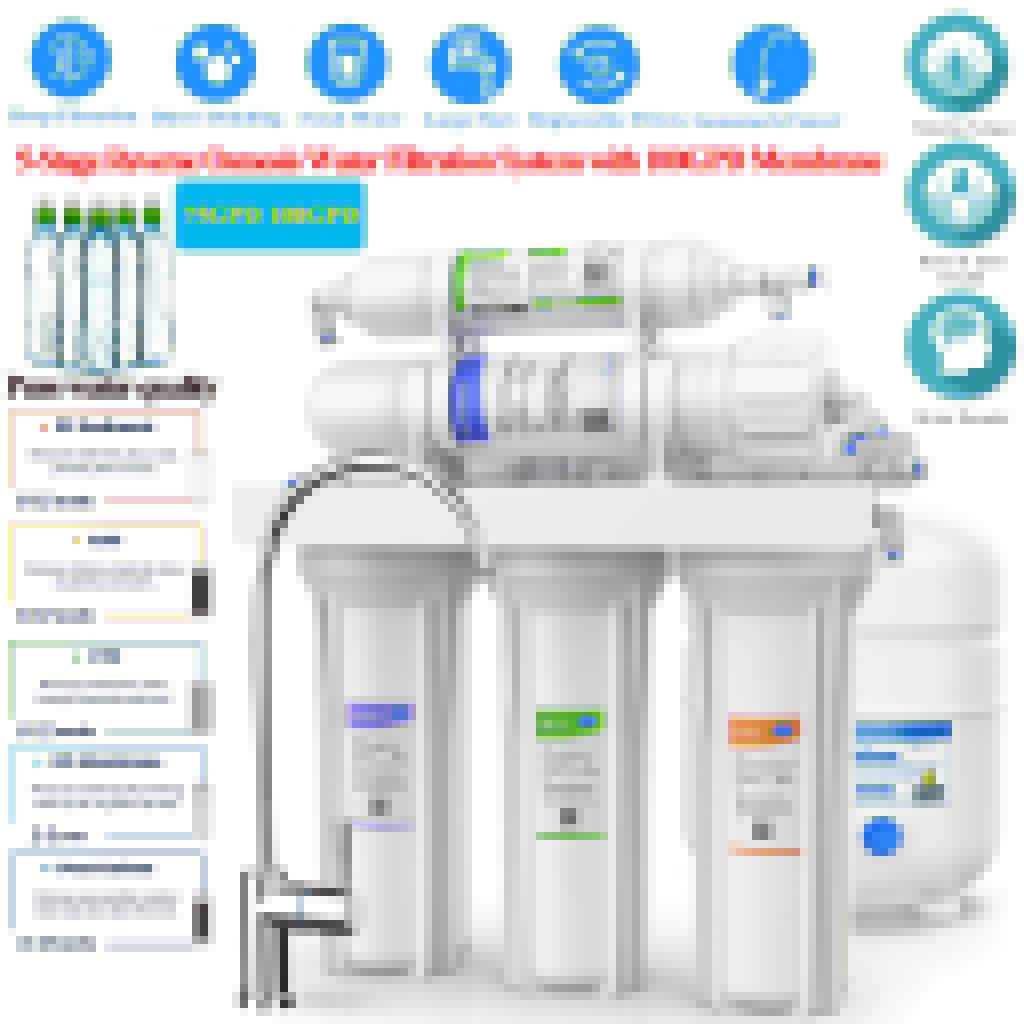 100/75GPD 5Stage UnderSink Water Filter Under Counter Drinki