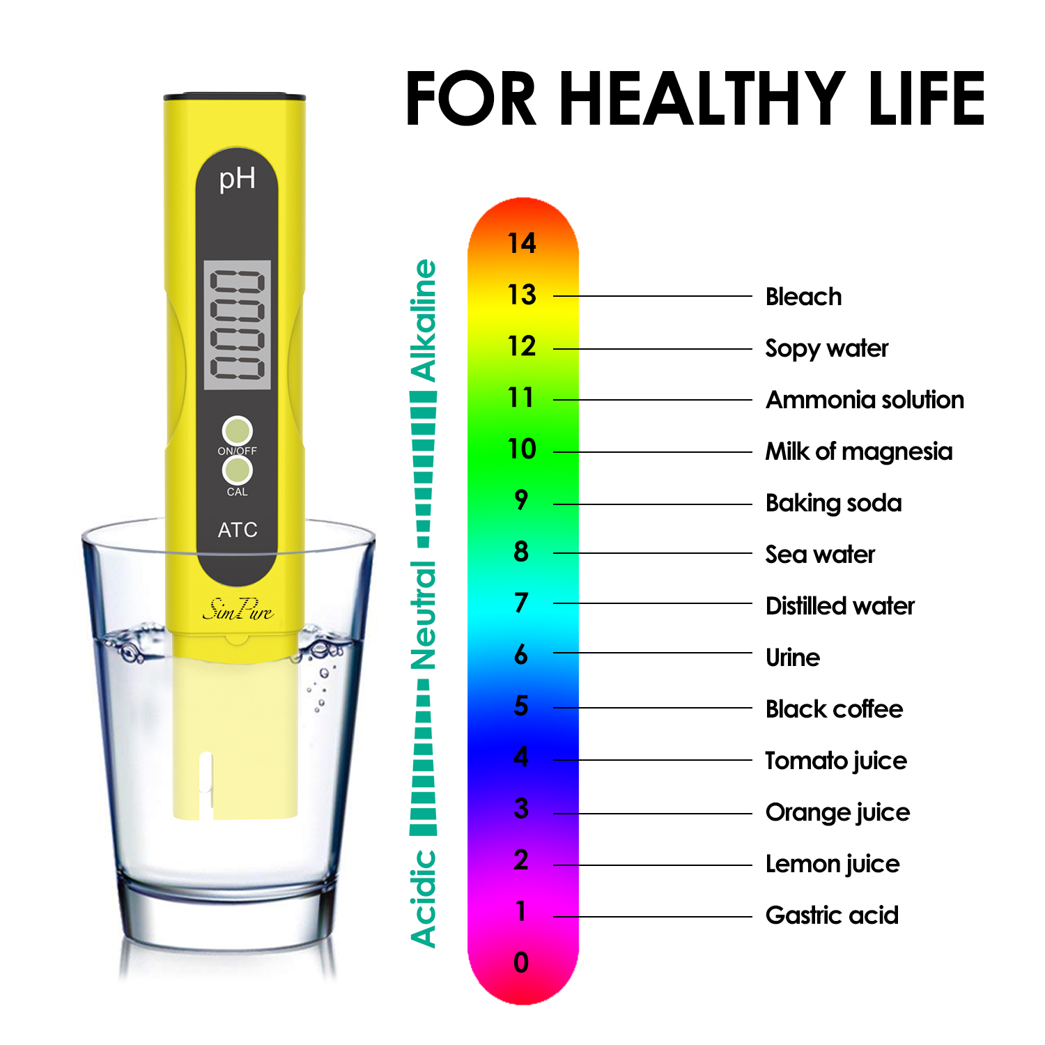Digital pH Meter with Backlight LCD Screen,0.01 pH High Accuracy for
