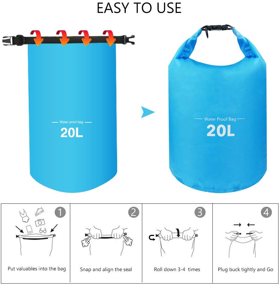 40LDry Bag Roll Top Dry Compression Sack Floating Waterproof BackpackLightweight 