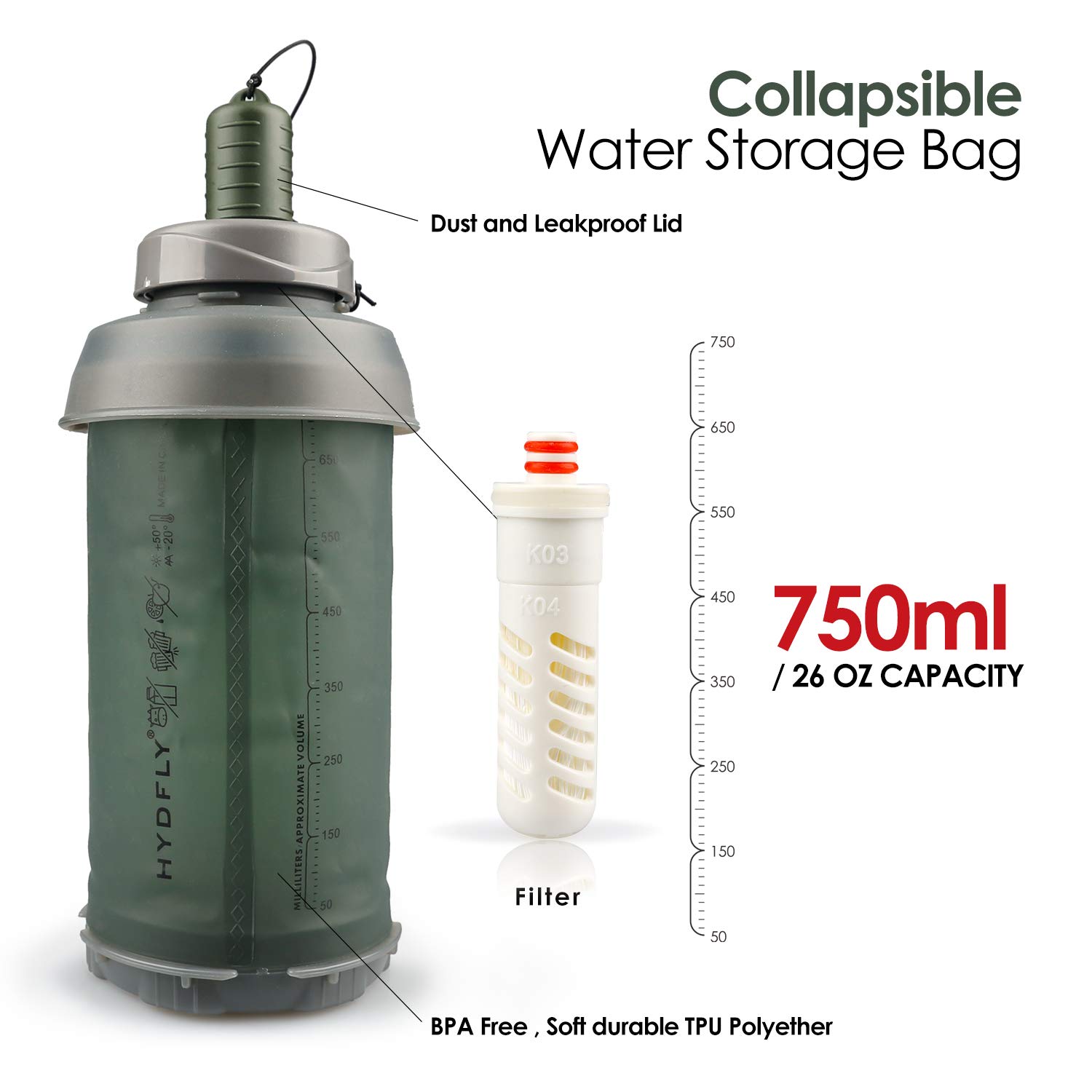 Portable Water Filters Bottle|Pump Water Filter Purifier Survival Emergency Kits