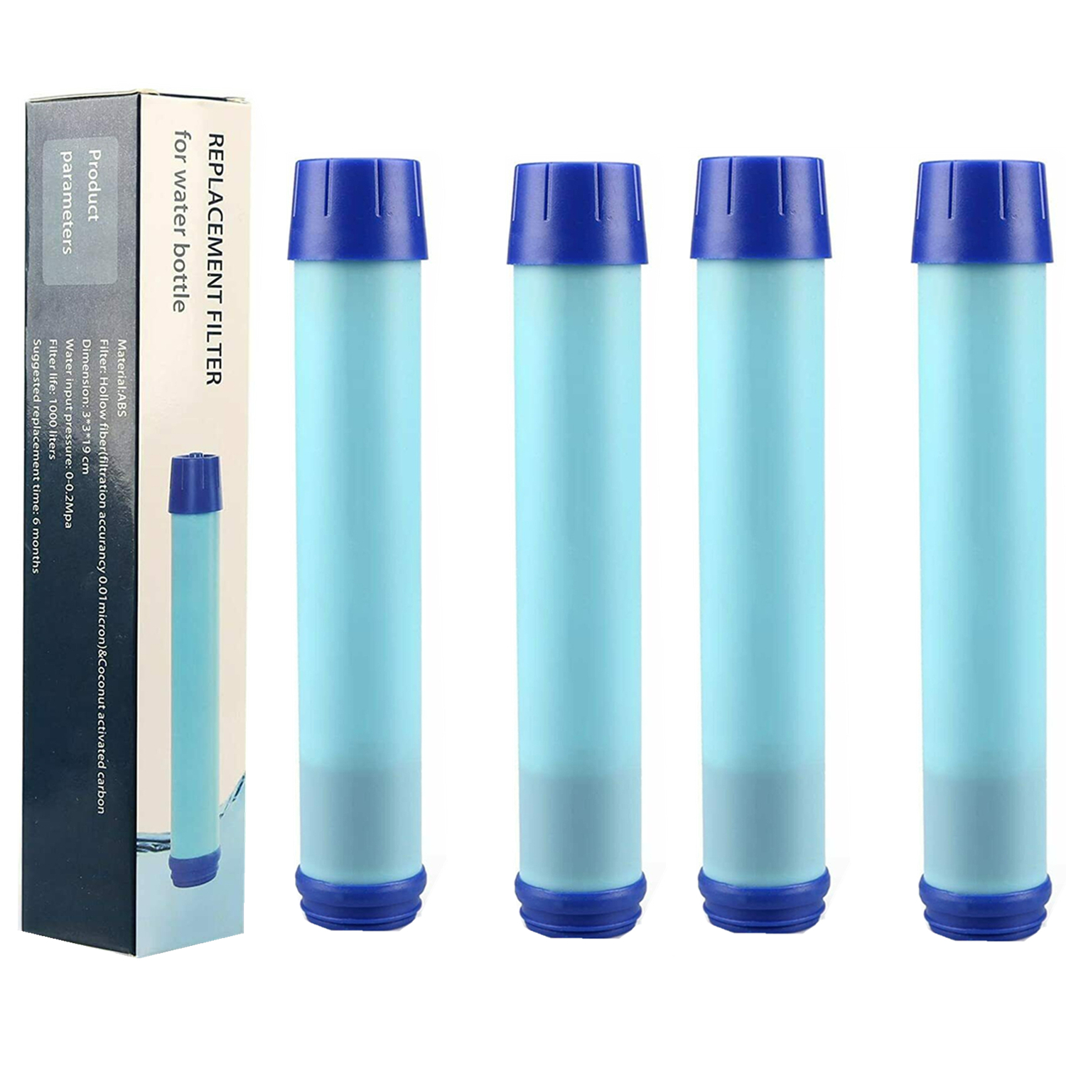 Water Filter Bottle Integrated Straw Purifier Outdoor Camping Hiking 650ml/22oz