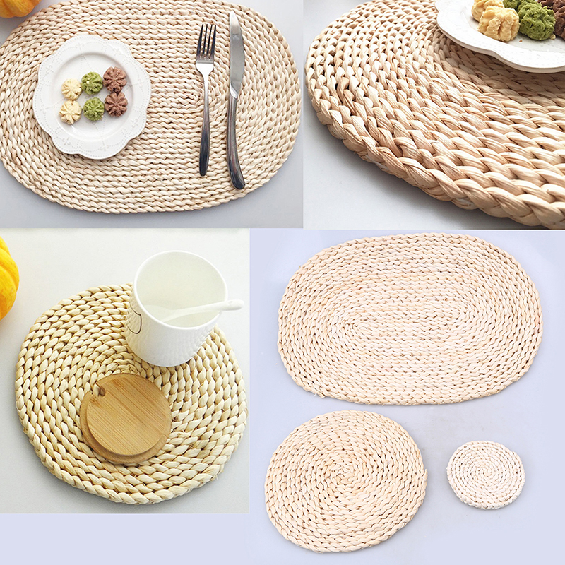 Ratten Woven Heat Insulation Kithchen Utensil Tablemat Placemat Coaster Holder