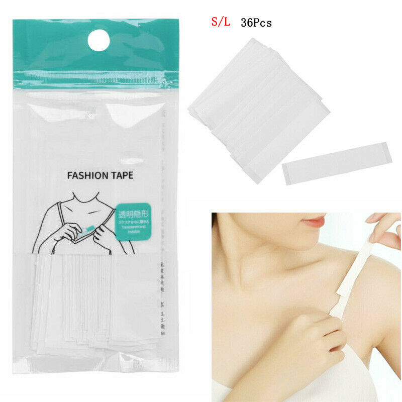 36 Invisible Double Sided Clothing Tape Strips For Lingerie Bra