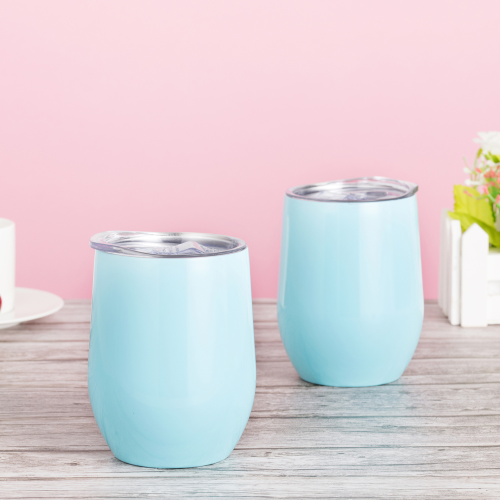 350ml Double Wall Stainless Steel Stemless Vacuum Insulated Wine Glass