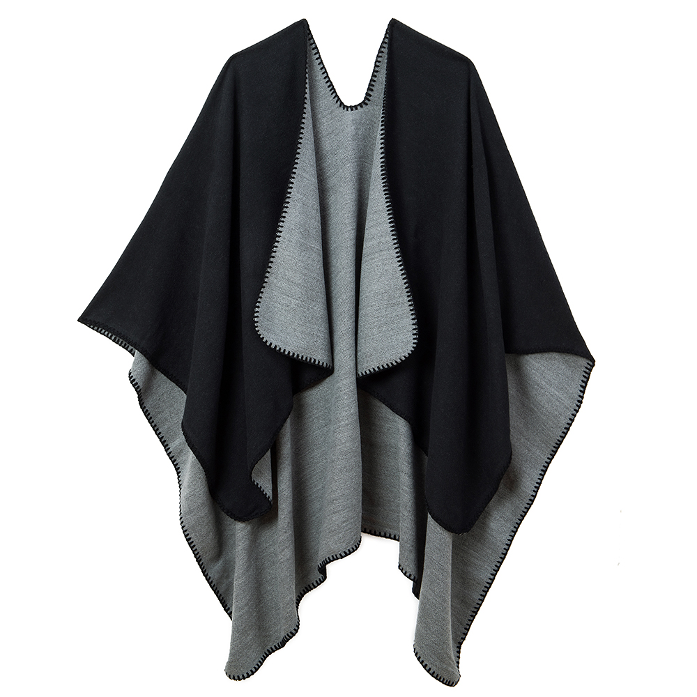 Hot Sale Patchwork Rhombus Poncho Cape Wrap Shawl Blanket Cloak Oversize Warm NR 