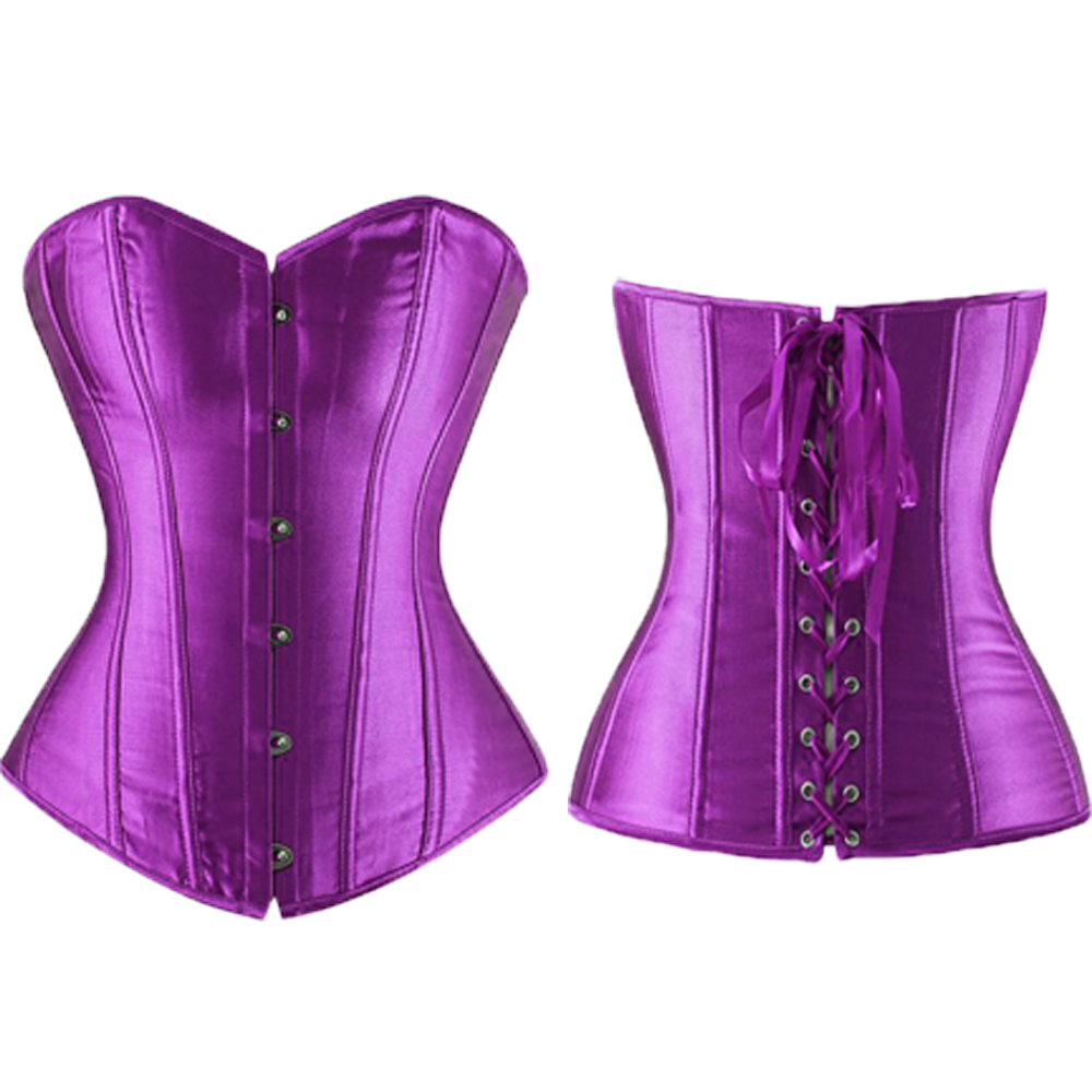 USA Waist Cincher Corset Women's Lace up Satin Bustier Boned Training