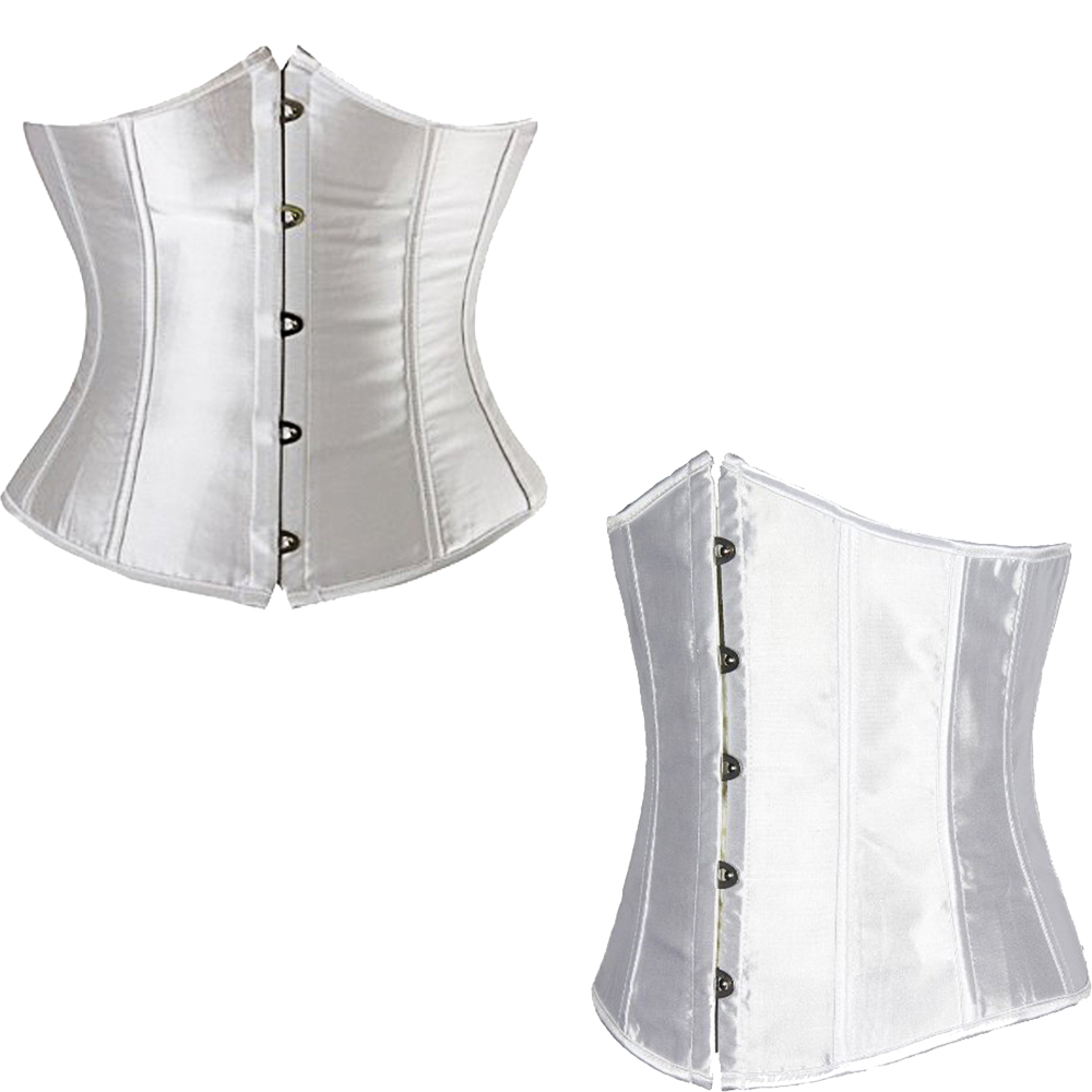 Usa Waist Cincher Corset Women S Lace Up Satin Bustier Boned Training Shaper New Ebay