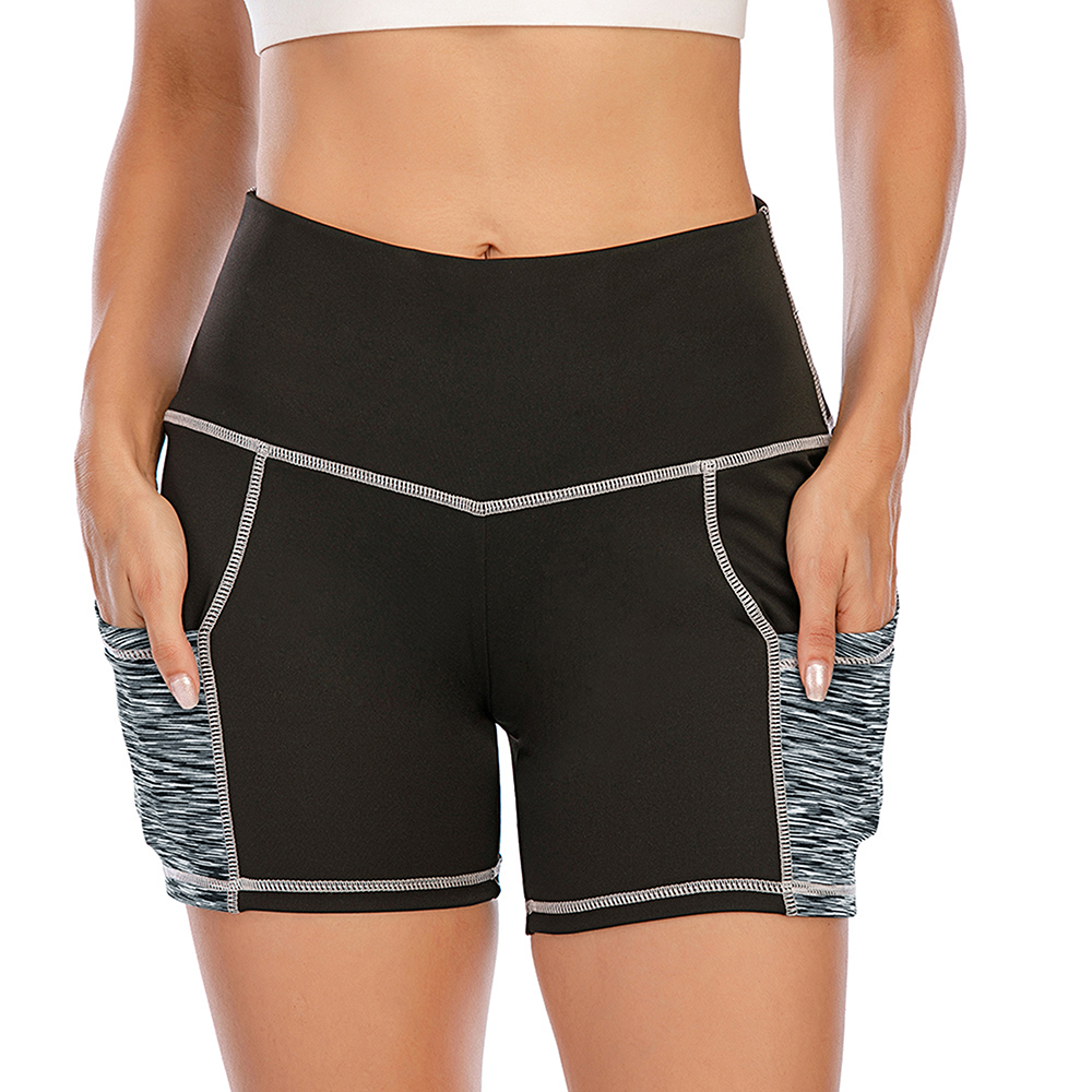 POLYESTER GYM WORKOUT STRETCH SHORTS 