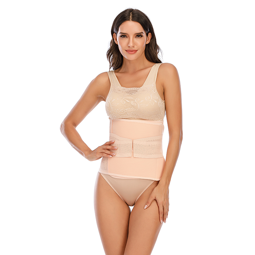 Women Postpartum Girdle Corset Recovery Belly Band Wrap Belt, Medium,Beige  Nude Medium