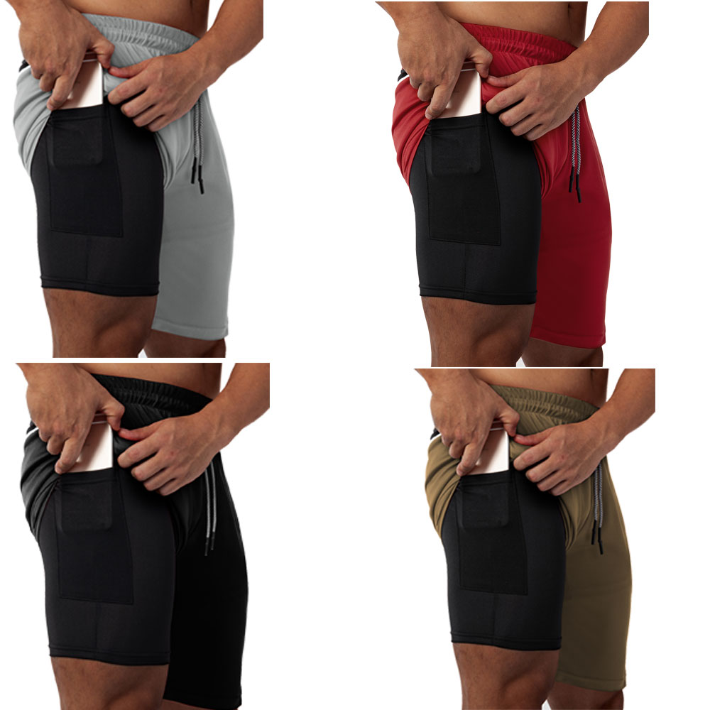 Men Secure Pocket Shorts Double Training