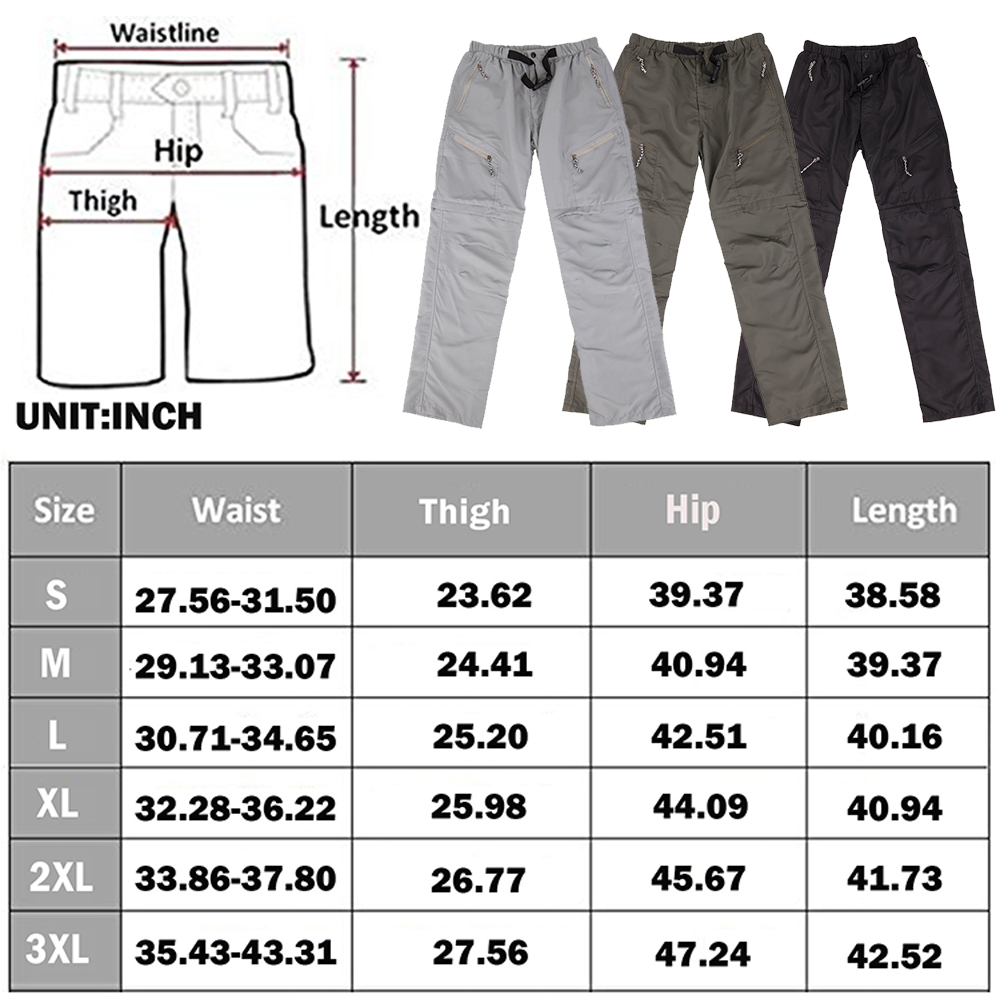 men's pants that zip off to shorts