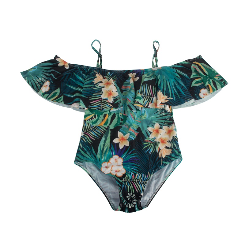 US HOT One-Piece Ruffle Sleeves Bikini Hawaii Monokini Beach Swimwear ...