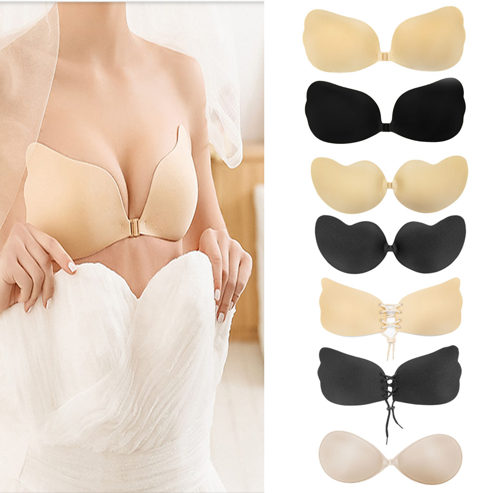 Adjust Strapless Backless Invisible Bra Push Up Silicone Lingeries Adhesive Bra Ebay 8394