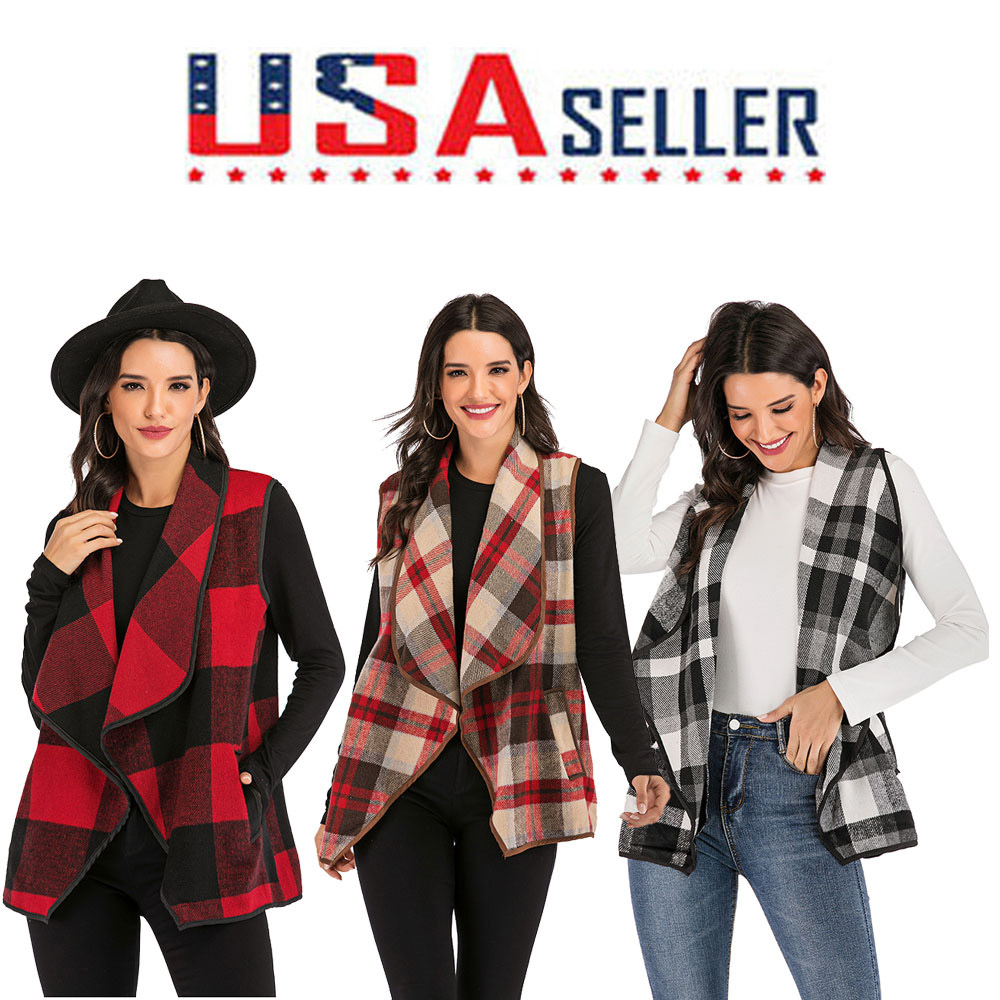 sleeveless plaid cardigan