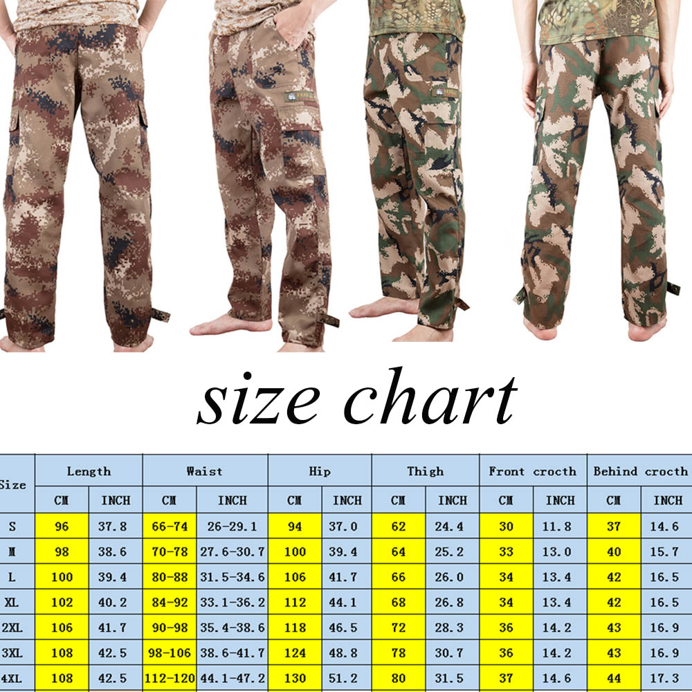 Men Camping Hiking Army Cargo Combat Military Trousers Camouflage Pants ...