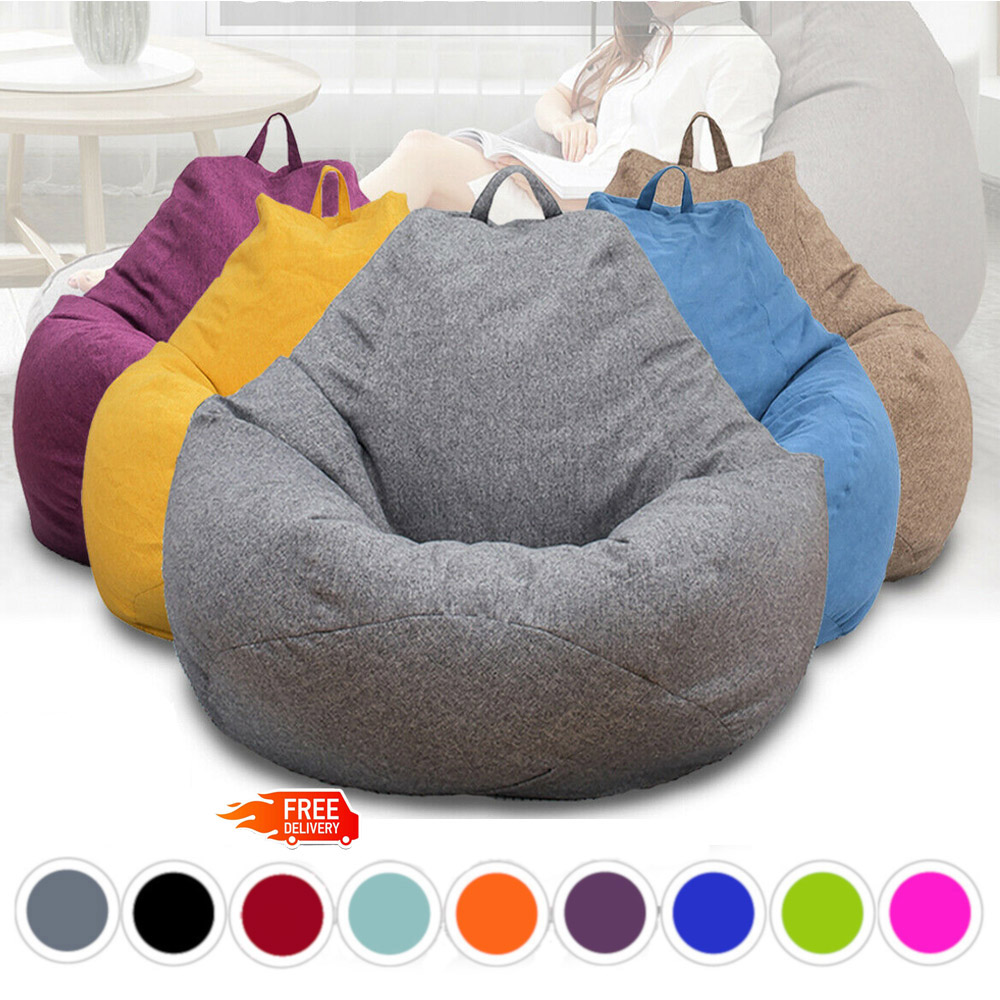 Large Bean Bag Chair Cover Comfortable Spandex Gaming Sofa Seat For Adult Kids 