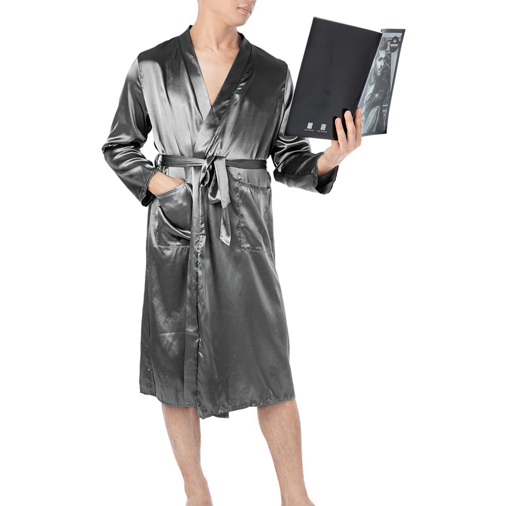 Men Women Soft Loose Fit Nightgown Pajamas Spa Hotel Kimono Plus Size Bathrobe