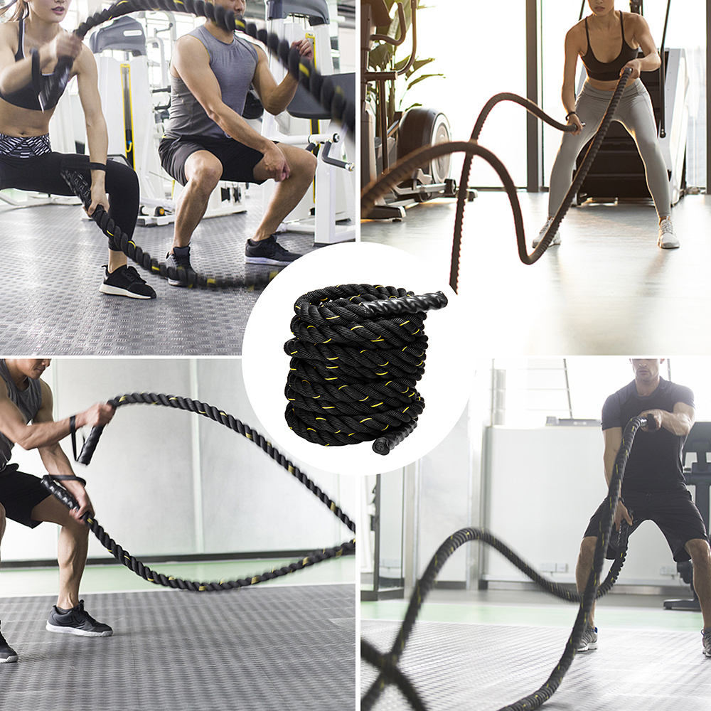 Training Battle Ropes Ft In Gym Fitness Exercise Power Strength