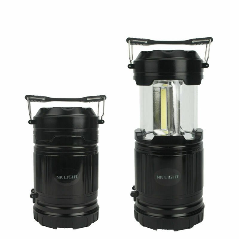 2 in 1 LED Camping Lantern Cob Light Ultra Bright Collapsible Lamp Portable 